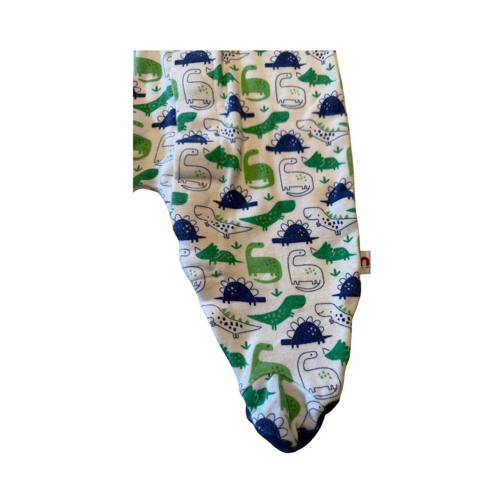 Magnetic Me E=mc2 Baby Boy Dinosaur Magnetic Footed Sleeper Cotton 3M White Blue - Picture 3 of 4